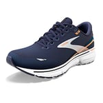 Brooks Men's Ghost 15 Sneaker, Peacoat/Blue/Orange Pop, 11.5 UK