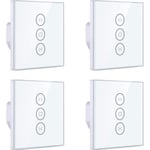 4pcs Interrupteur Volet Roulant Connecté WiFi, Commutateur Intelligent Volet Roulant Stores Connecté Alexa et Google Home