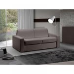 Canapé lit 2-3 places MASTER convertible EXPRESS 120 cm polyuréthane Taupe MATELAS 18 CM INCLUS