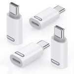 MoKo Lightning Female to USB C Male Adapter 4 Pack, Lightning USB C Adaptor for iPhone 15/16 Pro/16 Pro Max/Plus, Galaxy S24, iPad, iPhone to USB C Adapter for Fast Charging,NOT for Audio/OTG,White PD