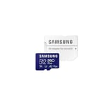 Carte microSD pro Plus avec adaptateur 512 Go MicroSDXC Classe de mémoire Flash U3, V30, A2 - Samsung