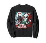 Merry Christmas Festive Slasher Candy Cane Menace Sweatshirt