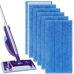 Vicloon Lingettes Reutilisable pour Swiffer WetJet,6pcs Mop Remplacement pour Swiffer WetJet Spray Balais Lavables en Microfibre pour Nettoyage des Sols