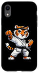 Coque pour iPhone XR Ceinture noire amusante pour athlète de karaté tigre pour garçons filles enfants