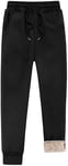 Pantalon de survêtement Chaud doublé en Sherpa pour Hommes, Pantalon de survêtement Chaud en Polaire d'hiver pour Homme (Color : Black, Size : XL)