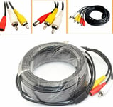 2 X 30m Cctv Security Dvr Camera Phono Rca Audio Video Av Dc Power Cable Plug Uk