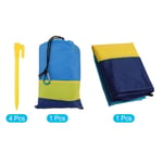 83" x 79" Beach Blanket Picnic Mat with Carry Bag Blue Yellow Sky Blue