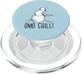 OMG CHILL! Peeing Snowman Funny Frozen Pee Winter Meme PopSockets PopGrip for MagSafe