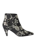 Joe Browns Femme Wrap Front Floral Jacquard Boots with Jewel Button Trim Bottine, Doré/Noir, 41 EU