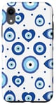 Coque pour iPhone XR Mati Nazar Blue Preppy Motif mauvais œil