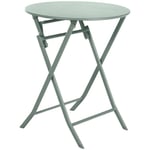 Table de jardin pliante ronde Greensboro vert olive 2 places en acier traité époxy - Hespéride