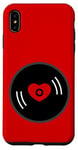 Coque pour iPhone XS Max disque vinyle vintage cœur album rouge valentines mignon rétro