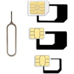 Nano SIM et micro SIM Cartes Kit Adaptateur pour Smartphone, Téléphone portable et tablette : Set 4 en 1 Kit complet, mini avec