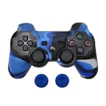 Camo-Bleu - Coque En Silicone Pour Manette De Jeu Playstation 3, Accessoires De Jeu, Avec 2 Capuchons De Poignée