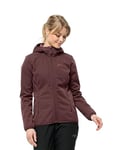 Jack Wolfskin Women's Windhain Hoody W Softshell Jacket, Dark Maroon, S