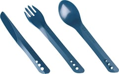 Lifeventure, Travel & Outdoor Interlocking Cutlery Set Ellipse Ensemble de Couverts emboîtables pour Camping, Voyage et extérieur Mixte, Bleu Marine, Taille Unique