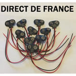 10 COUPLEUR DE PILE A CLIPS 9V 6F22 CONNECTEUR BRANCHEMENT RACCORDEMENT SUR FIL