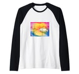 Avatar Aang Appa Bison Momo Winged Lemur Flying Sunset Raglan Baseball Tee