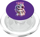 Alice - Joli motif licorne pour fille - Prénom Alice PopSockets PopGrip pour MagSafe