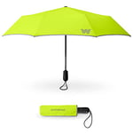 Weatherman Parapluie de voyage – Parapluie compact coupe-vent – Solide et résiste aux vents et aux fortes pluies – Excellent mini parapluie pour sac à dos (jaune fluo)