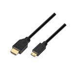 AISENS A119 – 0115 – Câble Mini HDMI Haute Vitesse (3 m, compatibilité 3D et Ethernet, apte pour Full HD/Ultra HD/HD Ready/3d/1080p/2160p) Couleur Noir