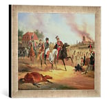 'Image encadrée de Janvier suchodolski "Napoleon and Prince Joseph Poniatowski at the Battle of Leipzig, 19th October 1813 IMPRESSION d'ART dans le cadre de haute qualité Photos fait main, 40 x 30 cm, argent, 1837, Raya