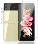 [2+2 Pièces] Tpu Protection Écran Pour Samsung Galaxy Z Flip 3 5g Et Galaxy Z Flip 3 5g Verre Trempé Caméra Arrière Protecteur, Couverture Totale Protection Film Pour Galaxy Z Flip 3 5g