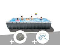 Kit piscine tubulaire Intex Ultra XTR Frame rectangulaire 7,32 x 3,66 x 1,32 m + 20 kg de zéolite + Kit d'entretien