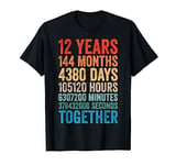 12 Year Anniversary Him Her Couple 12th Wedding T-Shirt