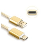 Cable USB-C pour Nintendo Switch Lite 5.5" - Nylon Or 1 Mètre - Yuan Yuan