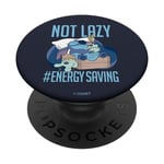 PopSockets Disney Lilo & Stitch Sleeping Not Lazy Hashtag Energy Saving PopSockets PopGrip - Support et Grip pour Smartphone/Tablette avec un Top Interchangeable