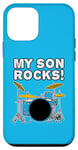 Coque pour iPhone 12 mini Mon fils rocks, batterie batteur musicien fête des pères