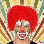 Peruk Clown 117913 - Röd