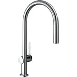 hansgrohe Küchenarmatur Talis M54 (Wasserhahn Küche mit Schlauchbox, 360° schwenkbar, ausziehbarer Auslauf, hoher Komfort-Auslauf 210mm, Standardanschlüsse) Edelstahl Finish