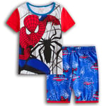 Barn Pojkar Spiderman Superhjälte Pjs T-Shirt Shorts Sovkläder Pyjamas Outfit Set C 110cm