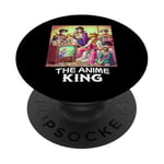 The Anime King - Dessin animé vintage pour garçons PopSockets PopGrip Adhésif