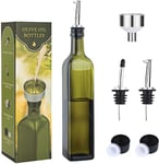 AOZITA Flacon distributeur d'huile d'olive en verre de 500 ml avec bec verseur et entonnoir pour la cuisine, vert