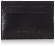 JACK & JONES Jacside Leather Cardholder, Porte-Cartes pour Homme, Noir, Taille Unique