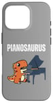 Coque pour iPhone 16 Pro Dinosaure drôle + piano = pianosaure