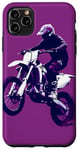 Coque pour iPhone 11 Pro Max Violet Pop Art Imprimé Animal Drapeau US Dirt Bike Moto