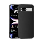 TAUYN Coque pour Google Pixel 7A, Ultra-Fin Premium PU Cuir Back et Monture en Silicone Souple Etui, Antichoc, Anti-Rayures Bumper Housse. - Noir