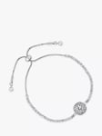 Jon Richard Slinky Glass Crystal Toggle Bracelet, Silver