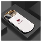 Luxury Cute Oval Heart-Shaped Tempered Glass Phone Case for iPhone 12 11 Pro Max XSmax XR X SE 8 7 Plus Mirror Silicone Cover，For iPhone 11Promax|White