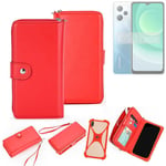 Wallet Mobile phone cover Blackview A53 Phone protective Case red