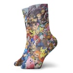 LREFON Chaussettes de Compression Jeu Mario et la légende de Zelda Chaussettes équipage drôle décontracté Unisexe Impression Cheville Sport Chaussette