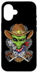 Coque pour iPhone 16 Espace Extraterrestre Cowboy Drôle Cosmique UFO Garçons