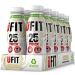 UFIT High 25g Protein Shake - Vanilla Flavour - Fat Free - No Added Sugar - Lactose Free – Ready to Drink - 10 x 330ml (Packaging May Vary)