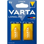 Batteri Varta Longlife Extra Alkaline 9V 2 Stk