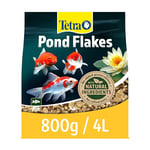 Tetra Pond Flake, Complete and Varied Fish Food for Young and Small Pond Fish, 4 Litre