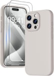 GOODVISH 3 in 1 Case for iPhone 15 Pro 15 Pro, 6.1 inch, Stone Grey 